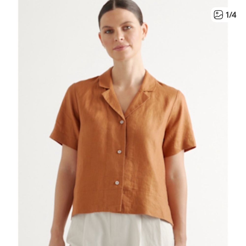 Quince Linen Short Sleeve Button Up